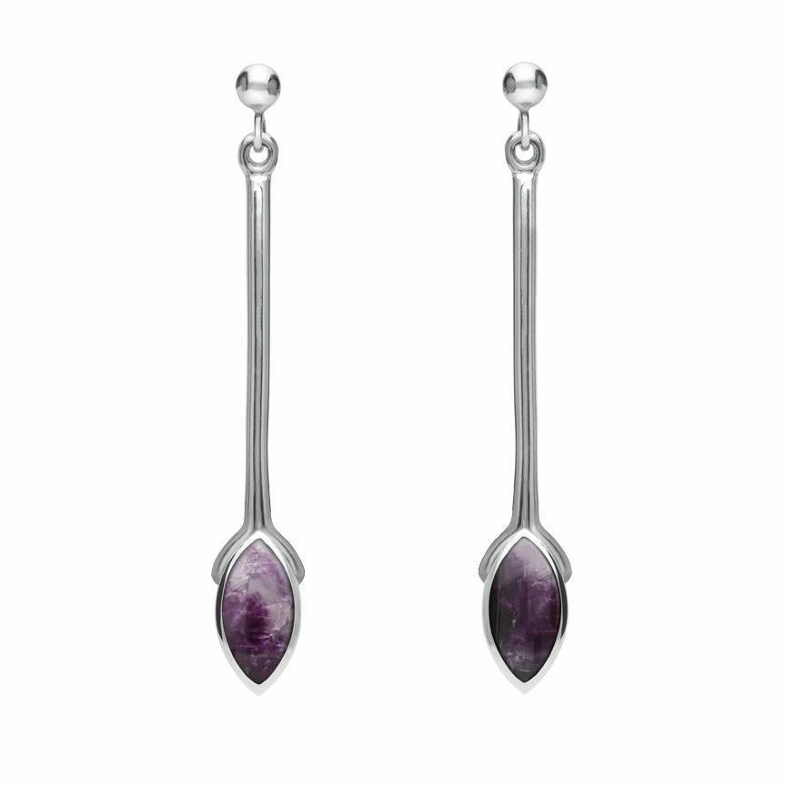 Sterling Silver Blue John Marquise Four Piece Set