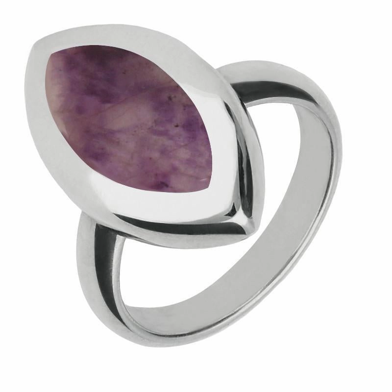 Sterling Silver Blue John Marquise Four Piece Set