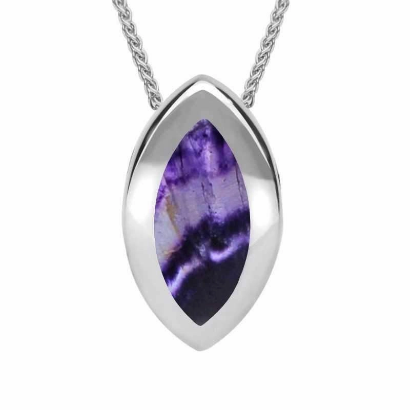Sterling Silver Blue John Marquise Four Piece Set