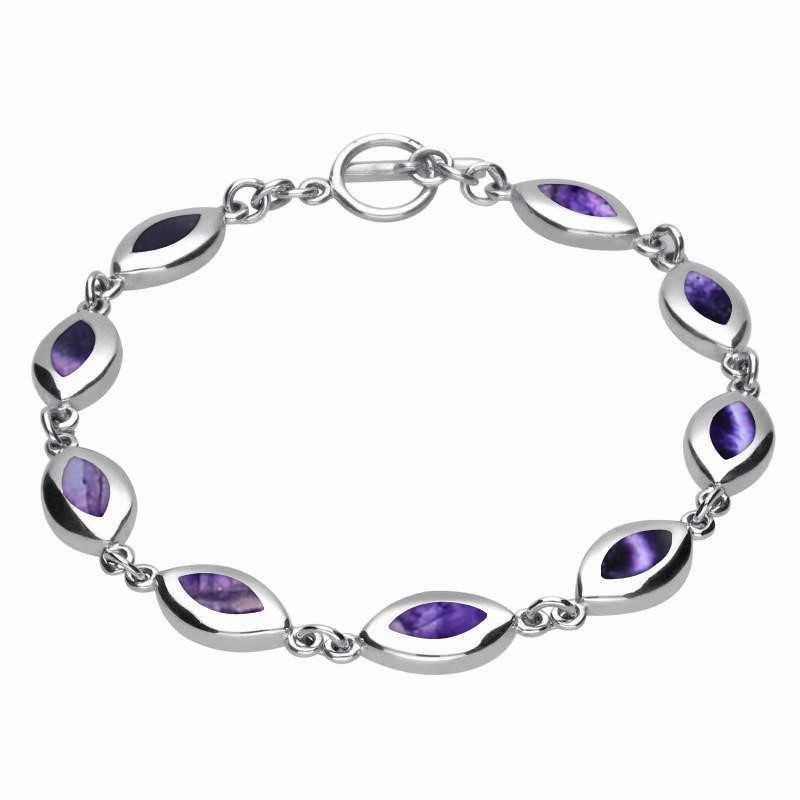 Sterling Silver Blue John Marquise Four Piece Set