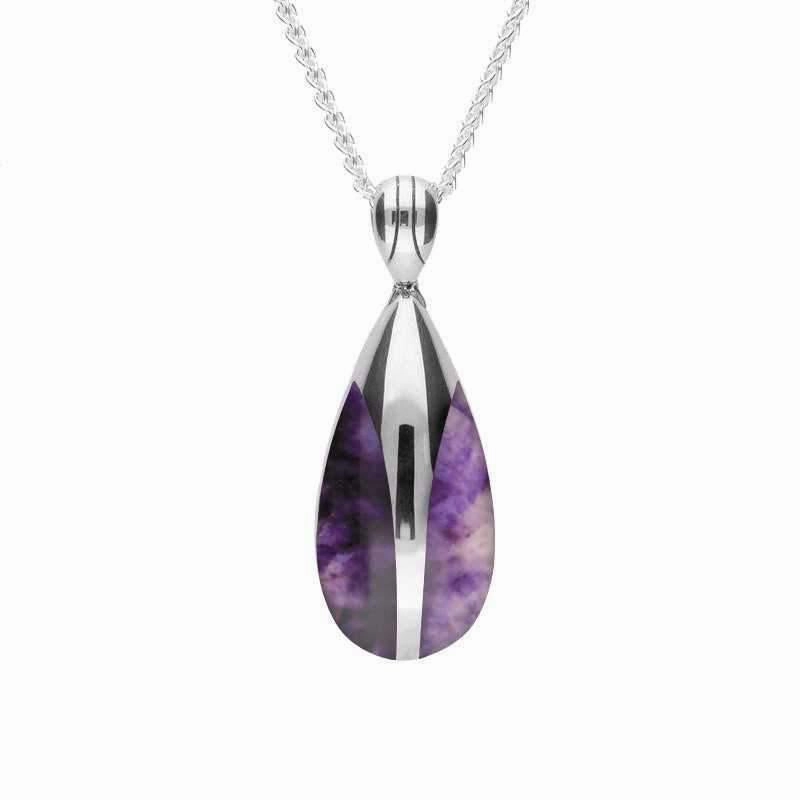 Sterling Silver Blue John Pear Drop Two Piece Set