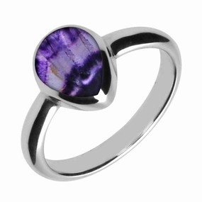 Sterling Silver Blue John Pear Shaped Ring