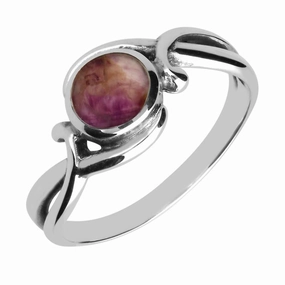 Sterling Silver Blue John Round Scroll Ring
