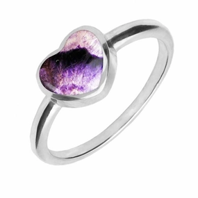 Sterling Silver Blue John Single Heart Ring