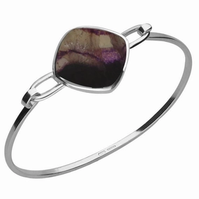 Sterling Silver Blue John Slim Cushion Bangle