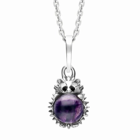 Sterling Silver Blue John Tiny Hedgehog Necklace