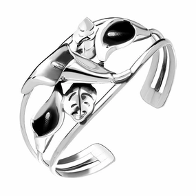 Sterling Silver Cala Flower Cuff Bangle