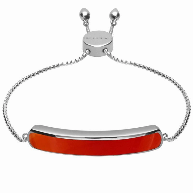 Sterling Silver Carnelian Lineaire Long Bracelet