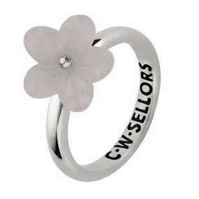Sterling Silver Chalcedony Tuberose 12mm Pansy Ring