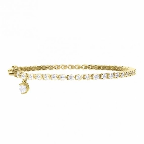 Sterling Silver Clear Cubic Zirconia Bracelet B5471