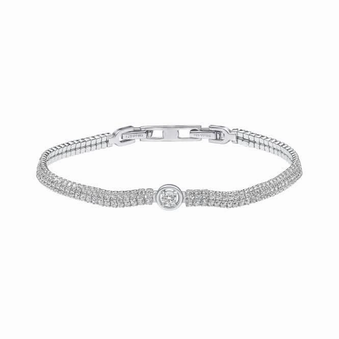 Sterling Silver Clear Cubic Zirconia Bracelet B5476