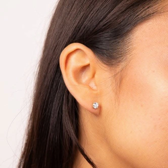 Sterling Silver Clear Cubic Zirconia Earrings E6400