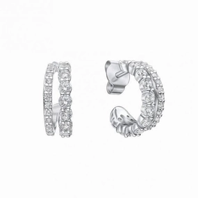 Sterling Silver Clear Cubic Zirconia Earrings E6405