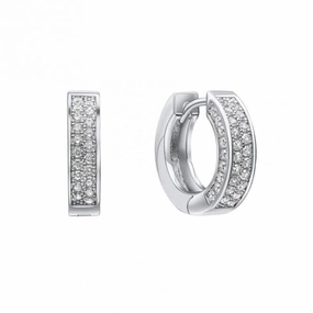 Sterling Silver Clear Cubic Zirconia Earrings E6411