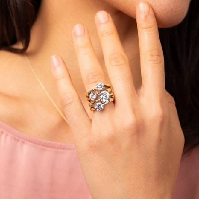 Sterling Silver Clear Cubic Zirconia Ring R3868