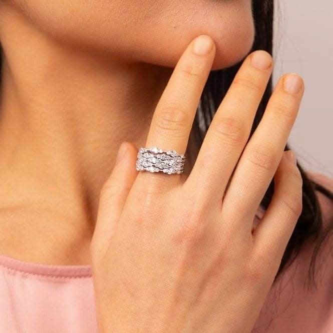 Sterling Silver Clear Cubic Zirconia Ring R3873