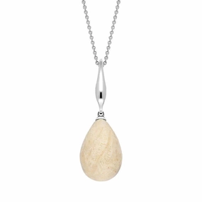 Sterling Silver Coquina Tapered Top Pear Necklace