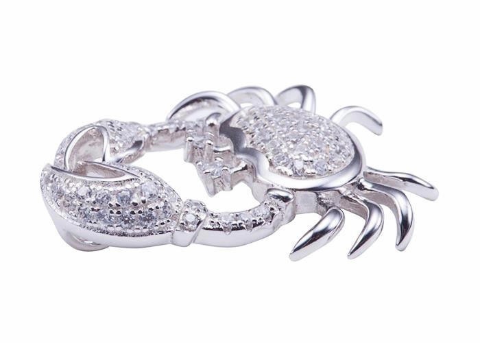Sterling Silver Crab Pave CZ Pendant (Chain Sold Separately)