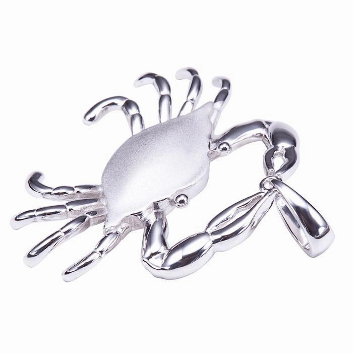 Sterling Silver Crab Sandblast Finish Pendant (Chain Sold Separately)