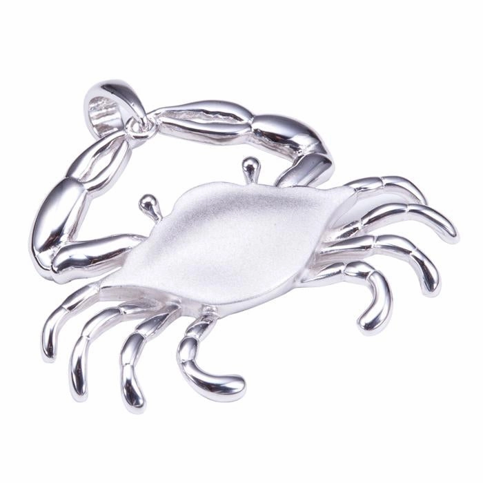 Sterling Silver Crab Sandblast Finish Pendant (Chain Sold Separately)
