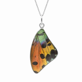 Sterling Silver Crystal Butterfly Wing Necklace
