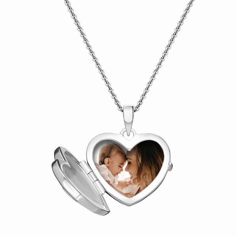 Sterling Silver Cubic Zirconia Heart Keepsake Locket