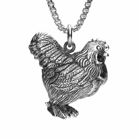 Sterling Silver Easter Small Hen Necklace