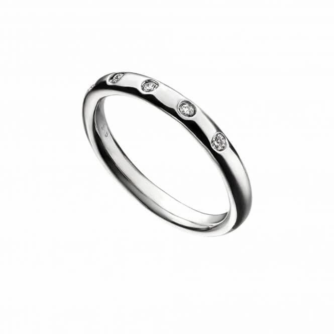 Sterling Silver Flush Set Zirconia Band Ring R3733C