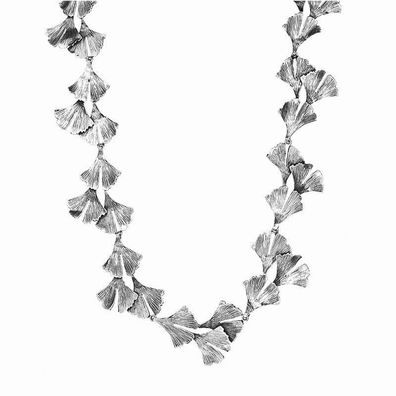Sterling Silver Gingko Leaf Necklace