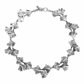 Sterling Silver Gingko Leaf Necklace