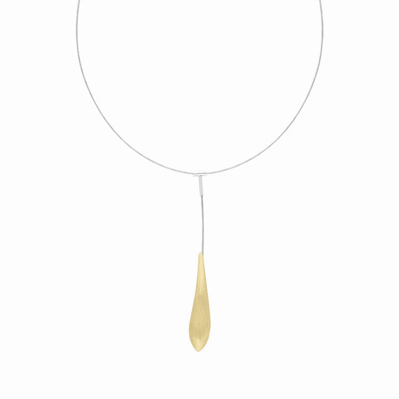 Sterling Silver Gold Plated Tusk Dropper Necklace D
