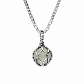 Sterling Silver Green Quartz Emma Stothard Silver Darling 10mm Float Charm Necklace