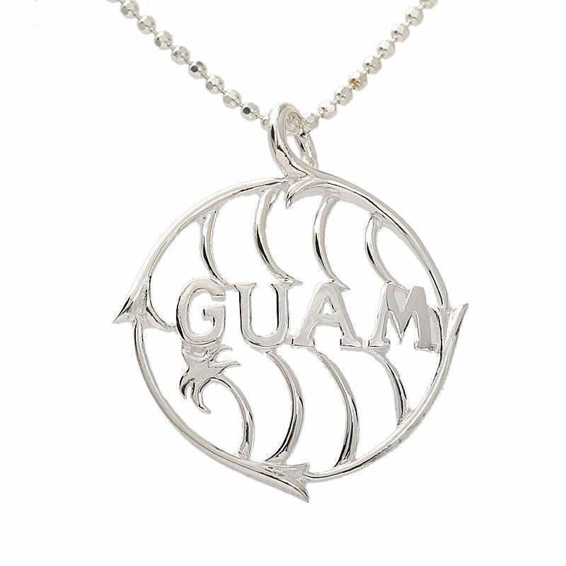 Sterling Silver GUAM Circle Pendant (Chain Sold Separately)