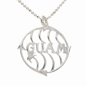 Sterling Silver GUAM Circle Pendant (Chain Sold Separately)