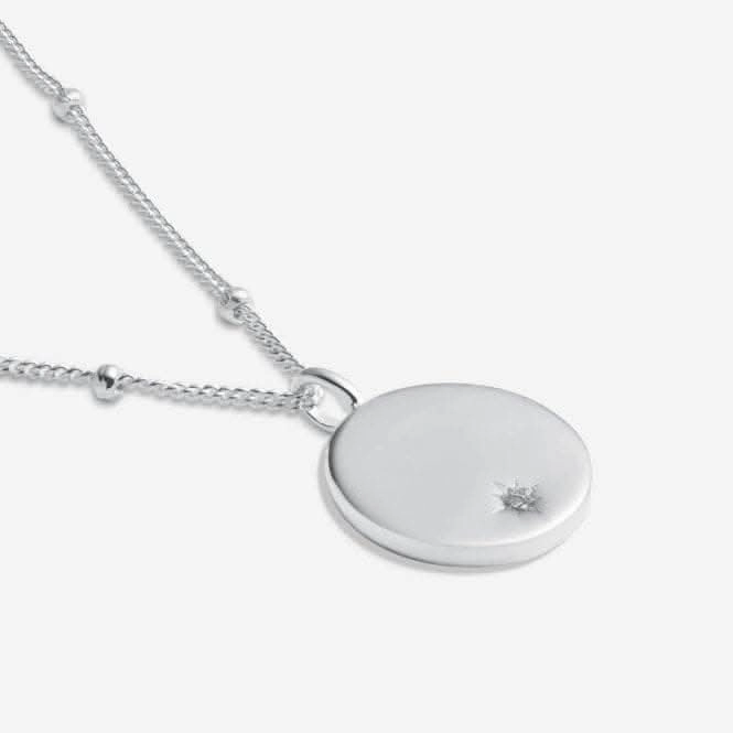 Sterling Silver Happy Birthday Disc Zirconia 46cm   5cm Necklace JJS0013