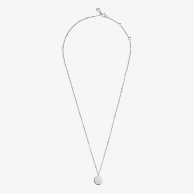 Sterling Silver Happy Birthday Disc Zirconia 46cm   5cm Necklace JJS0013