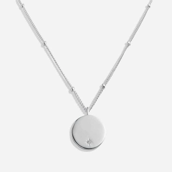 Sterling Silver Happy Birthday Disc Zirconia 46cm   5cm Necklace JJS0013