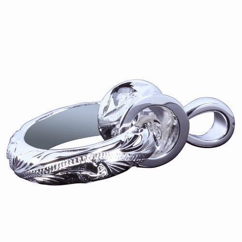 Sterling Silver Hawaiian Scroll Circle/Barrel Pendant (Chain Sold Separately)