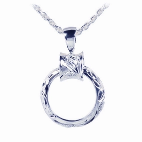 Sterling Silver Hawaiian Scroll Circle/Barrel Pendant (Chain Sold Separately)
