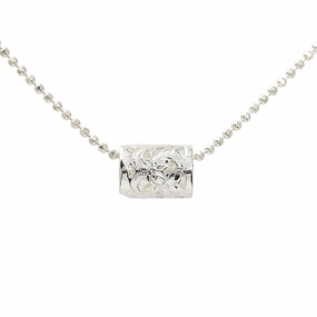 Sterling Silver Hawaiian Scroll Cut Out Barrel Pendant (Chain Sold Separately)