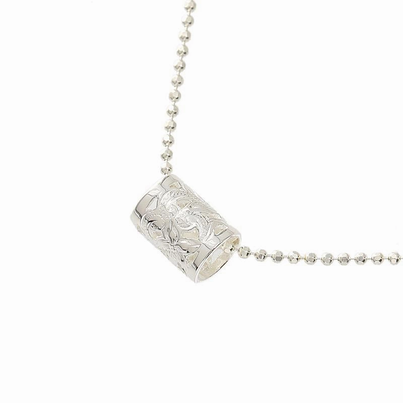 Sterling Silver Hawaiian Scroll Cut Out Barrel Pendant (Chain Sold Separately)