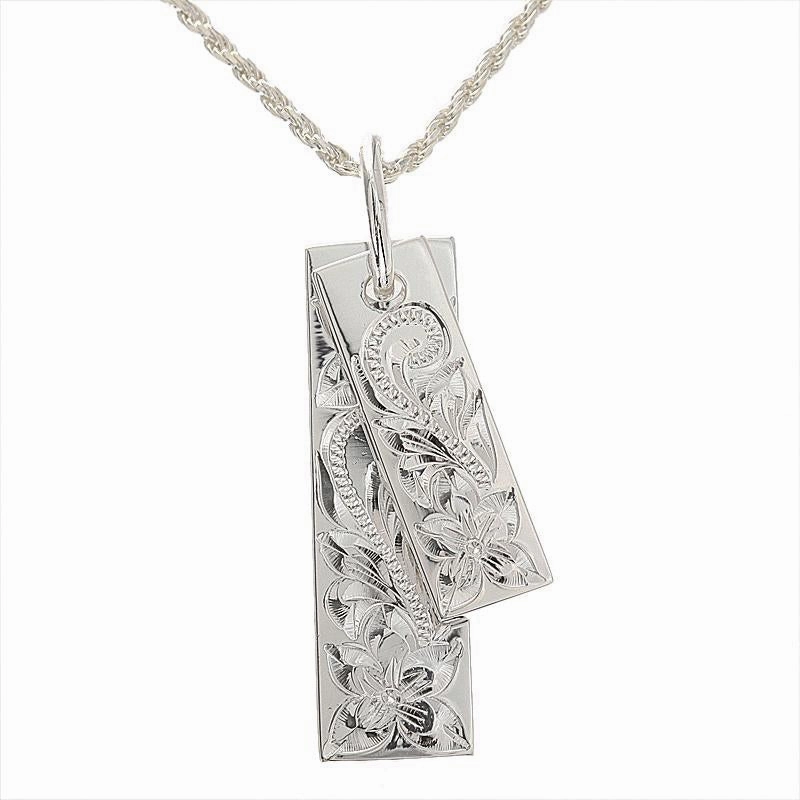 Sterling Silver Hawaiian Scroll Double Plate Pendant (Chain Sold Separately)