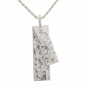 Sterling Silver Hawaiian Scroll Double Plate Pendant (Chain Sold Separately)