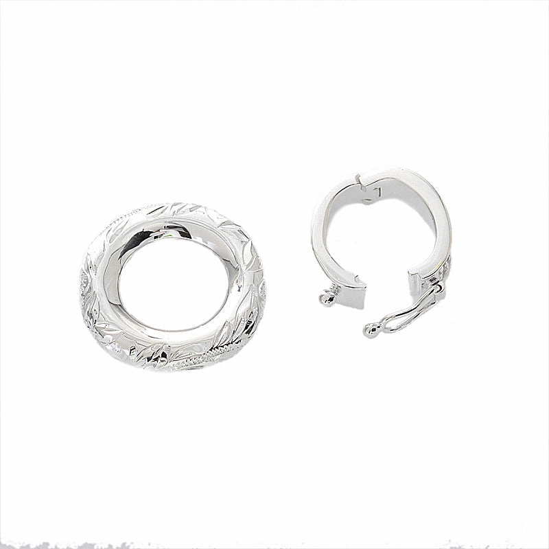 Sterling Silver Hawaiian Scroll Double Ring with CZ Pendant (Chain Sold Separately)