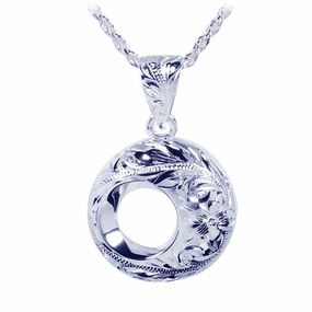 Sterling Silver Hawaiian Scroll Half Sphere Pendant (Chain Sold Separately)