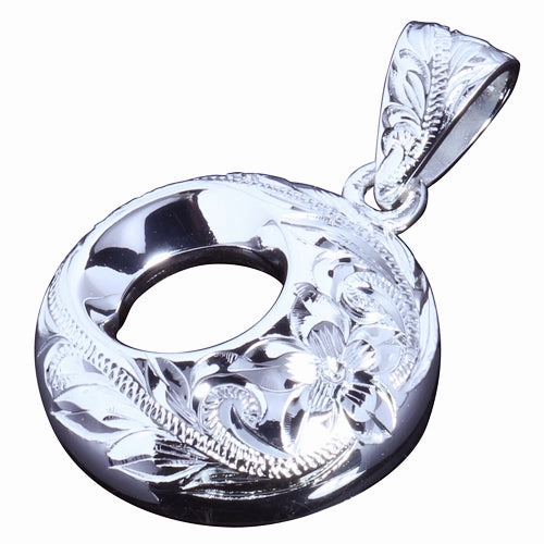 Sterling Silver Hawaiian Scroll Half Sphere Pendant (Chain Sold Separately)