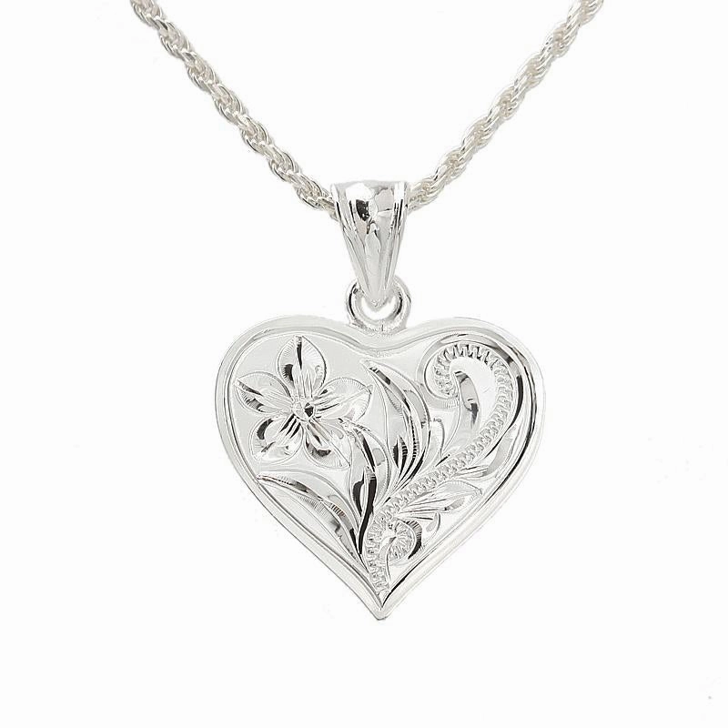 Sterling Silver Hawaiian Scroll Heart Pendant (Chain Sold Separately)