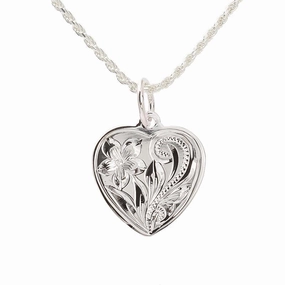 Sterling Silver Hawaiian Scroll Heart Pendant (Chain Sold Separately)