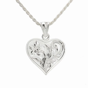 Sterling Silver Hawaiian Scroll Heart Pendant (Chain Sold Separately)