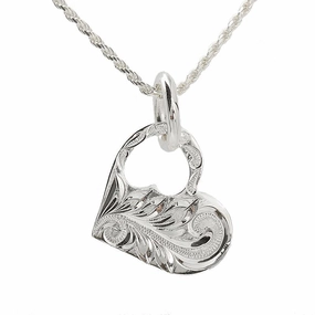 Sterling Silver Hawaiian Scroll Heart Pendant (Chain Sold Separately)